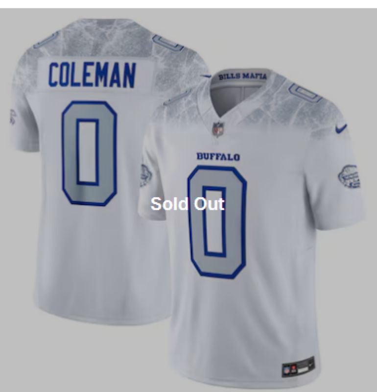 Men Buffalo Bills #0 Coleman Nike White 2025 Rivalries Collection Limited NFL Jersey->buffalo bills->NFL Jersey